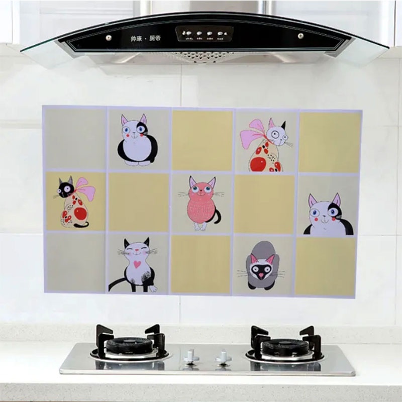 Greaseproof Kitchen Wall Sticker Self Adhesive Tile Decals DIY ...
