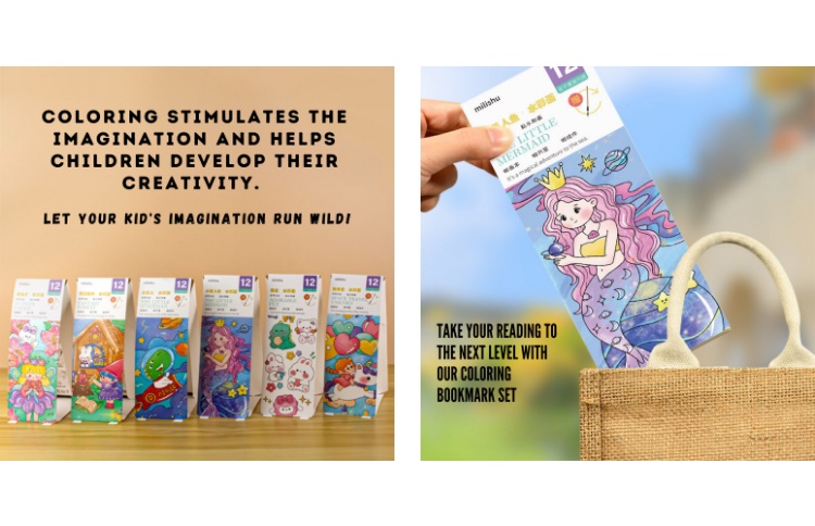 DIY Coloring Bookmark, Magic Watercolor Painting Book, Pocket Palette ...