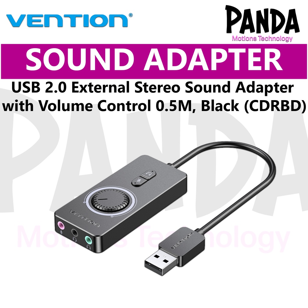 Vention USB 2.0 External Stereo Sound Adapter with Volume Control 0.5M ...