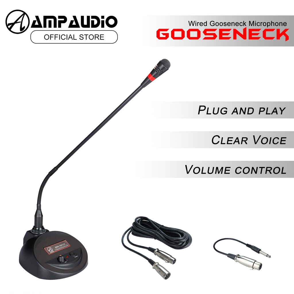 AmpAudio Gooseneck Microphone Wired Gooseneck Microphone ( Phantom