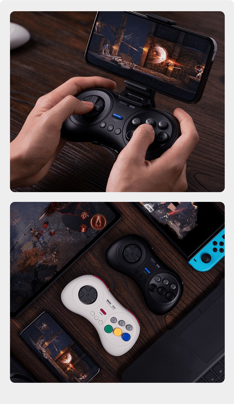 8Bitdo M30 2.4G Mini Gamepad Game Controller for Sega Genesis Mini and ...
