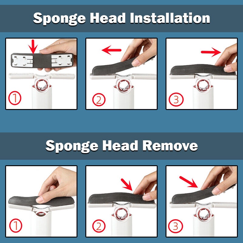 APA Mini Portable Self Squeezing Sponge Short Hand Lazy Hand Dry Wet ...