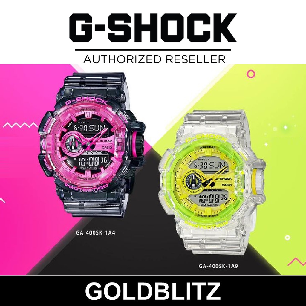 Casio G Shock GA 400SK 1A4 GA 400SK 1A9 Skeleton Color Series GA400SK 1A4 GA400SK 1A9 Semi Transparent GA400SK GA 400SK