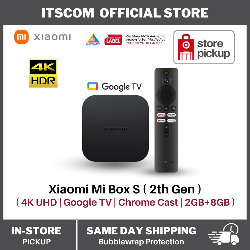 Xiaomi Mi Box S (2nd Gen) 4K HDR TV Box Google Assistant Media