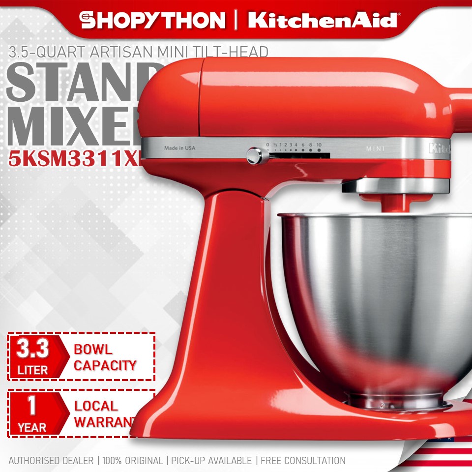 KITCHENAID 3.5Quart Artisan Mini TiltHead Stand Mixer 5KSM3311XBHT
