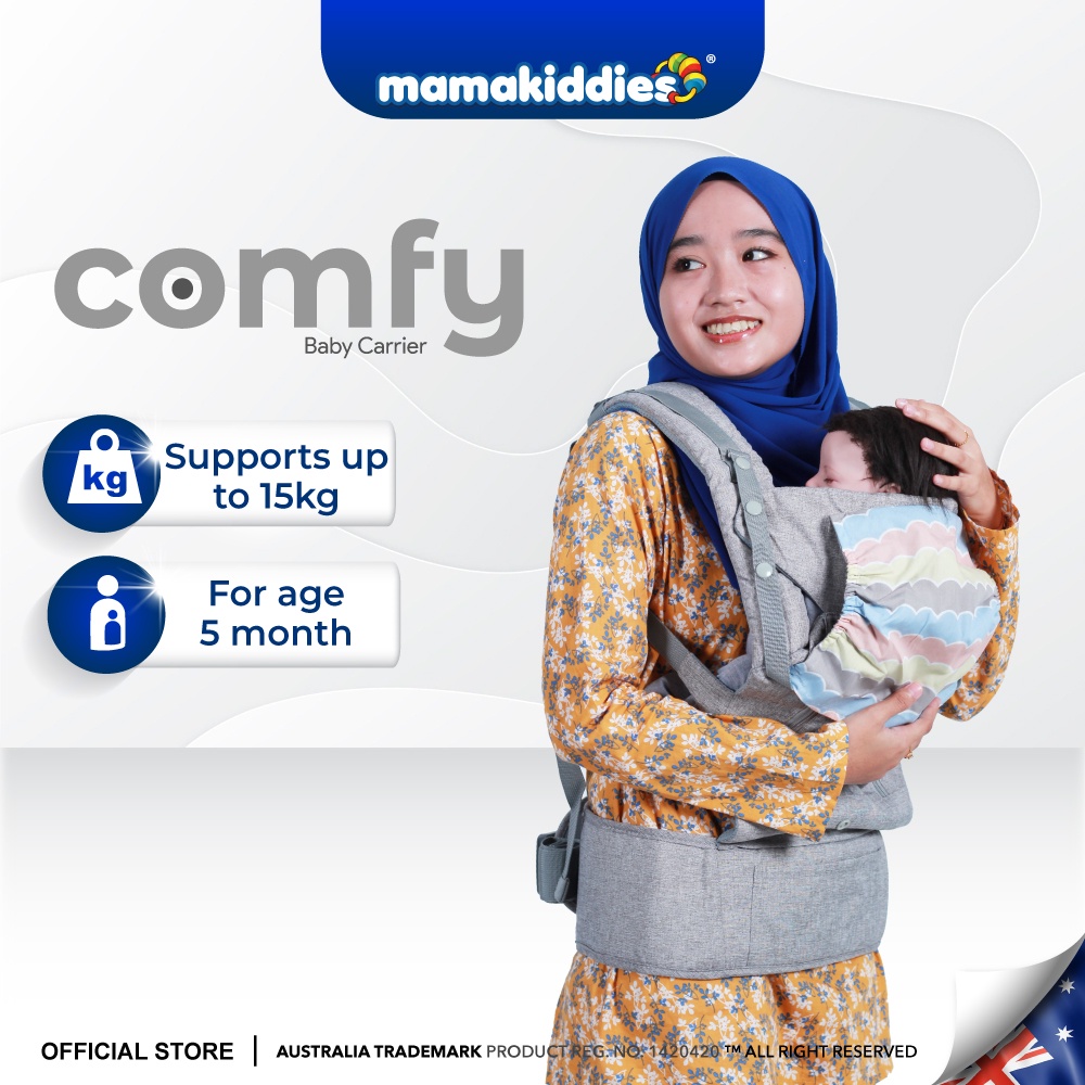 Mamakiddies Comfy Lictin Adjustable Baby Carrier Ergonomic Design For