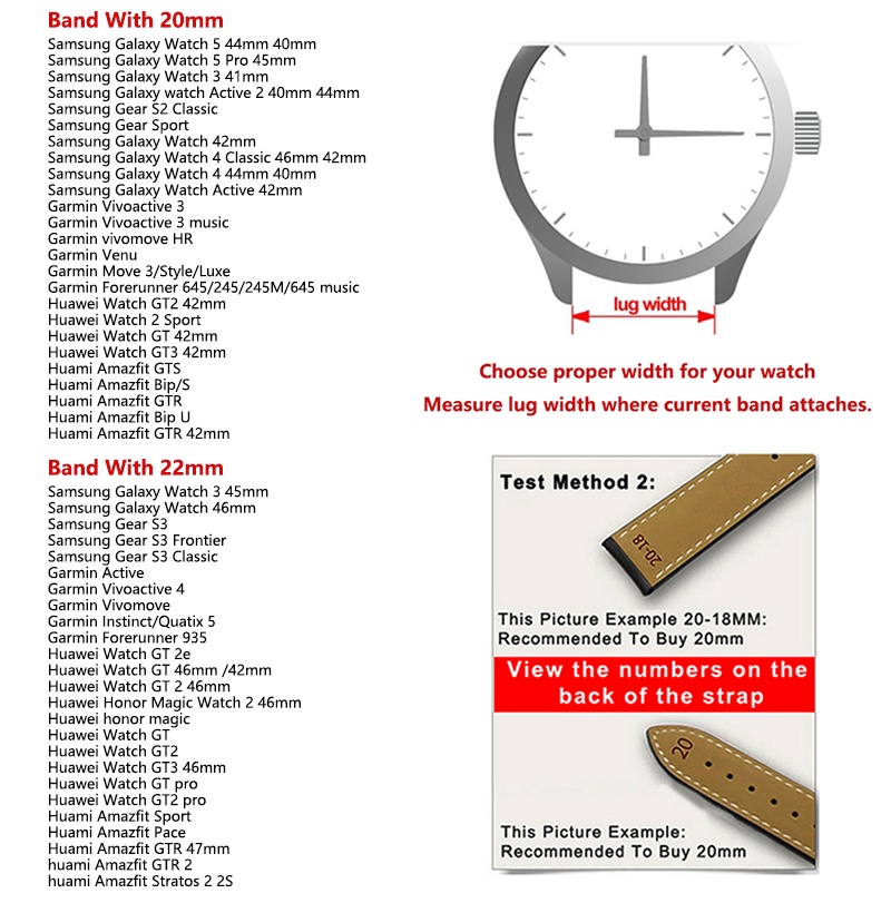 Lug Width Samsung Galaxy Watch 42mm Strap Size Samsung Galaxy