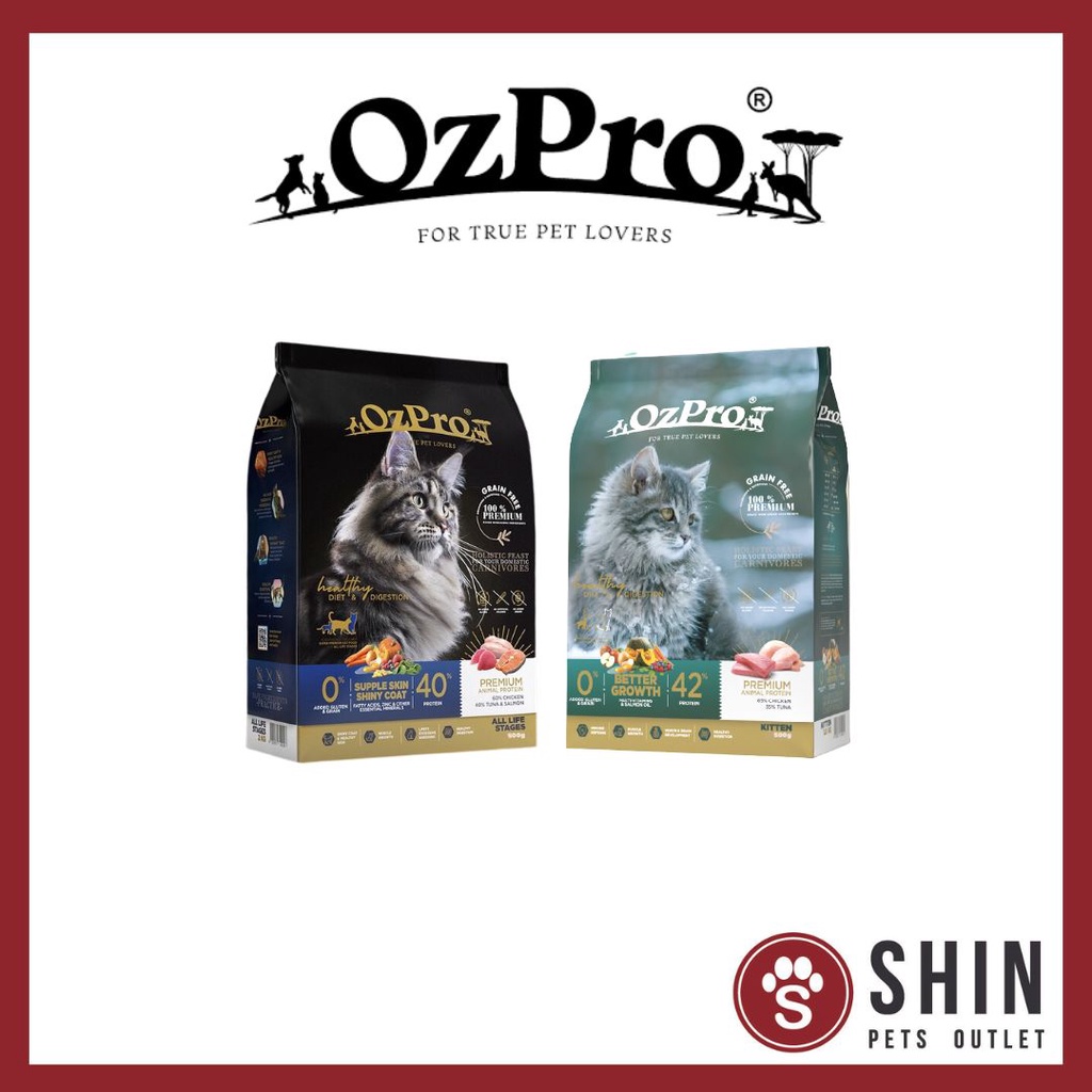 OzPro Super Premium Grain / Gluten Free All Life Stages Cat Kibble 500g