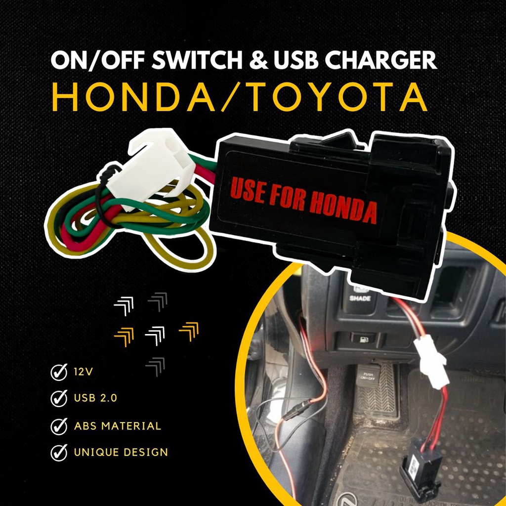 [Honda/Toyota] Single USB Port On Off Car Charger USB Socket Charger