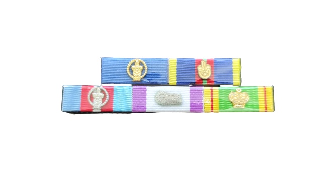 MALAYSIA SCOUT RIBBONS BAR (PPM 100Y/KL 100Y/JAMBOREE SABAH/ATAS/QUEEN &  KING)