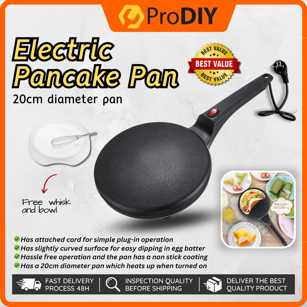 Electric 20CM Pancake Pan Crepe Maker Non Stick Pan Pancake Grill Pan