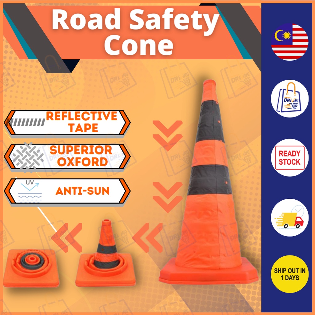 Portable Safety Cone Reflective Flexible Collapsible Safety Cone Light