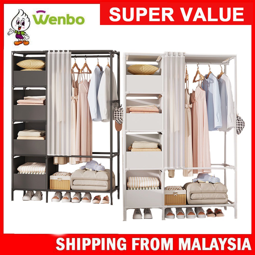 Wenbo Multi Function Wardrobe Clothes Organization Storage Rack Bedroom