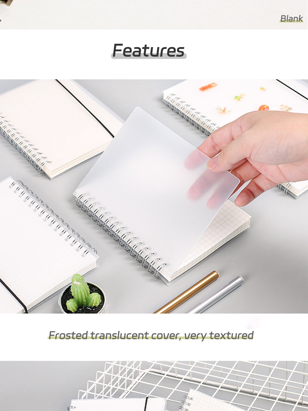 Clear Coil Notebook A6/A5/B5 Bookmark Business Notebook Student Writing ...