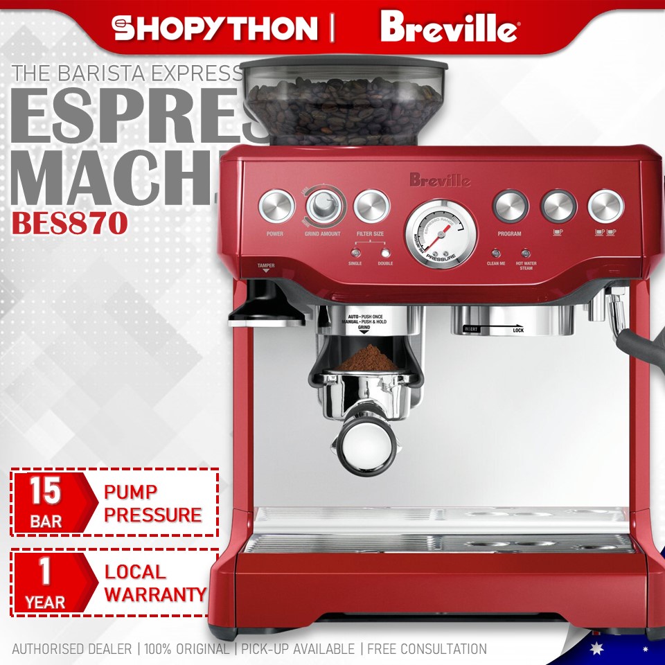 BREVILLE the Barista Express BES870 Cranberry Red (2.0L/1600w