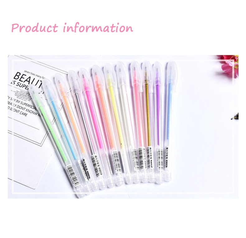 12pcs High Gloss Pastel Neutral Pen Creative Handwriting Neutral Pen ...
