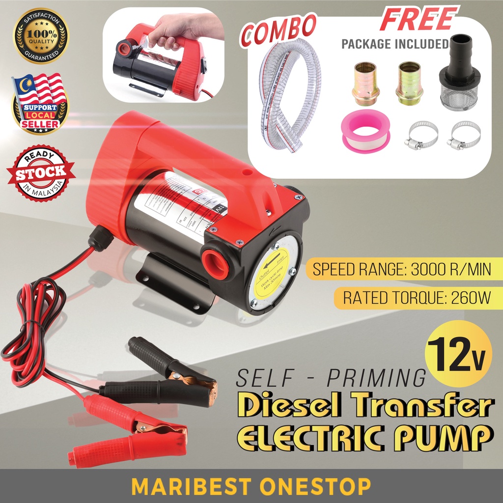12v Self-Priming Diesel Transfer Electric Pump Fuel Extractor Machine ...