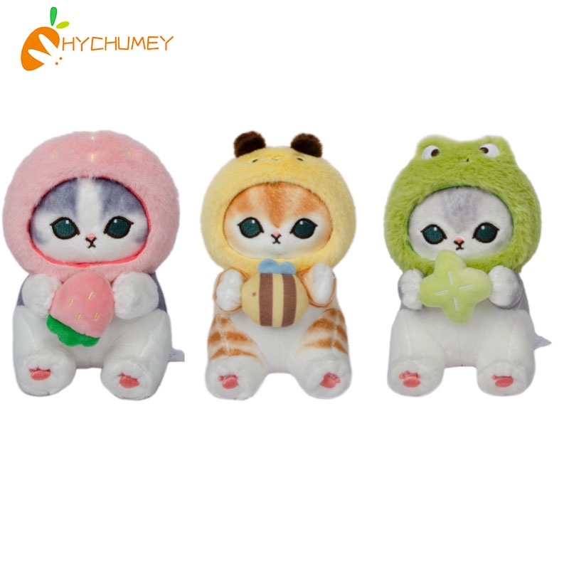 Hychumey 23cm Mofusand Cat Dress Up Strawberry Plush Toys Stuffed ...