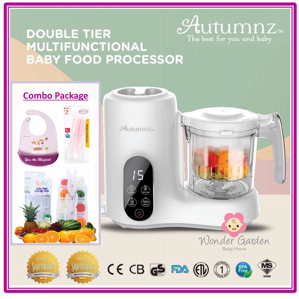 AUTUMNZ Double Tier Multifunctional Baby Food Processor (Pemproses