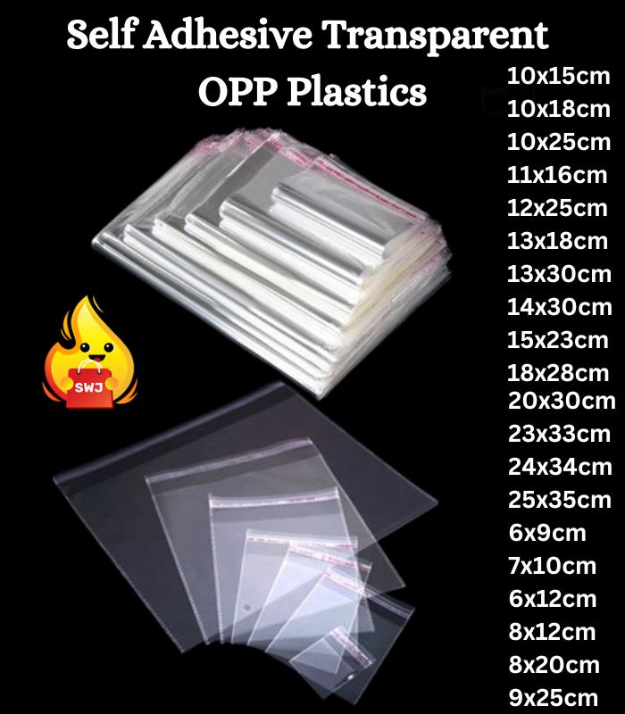 【ShopWithJoy】Small 100 pcs Self Adhesive Transparent OPP Plastic Bag ...