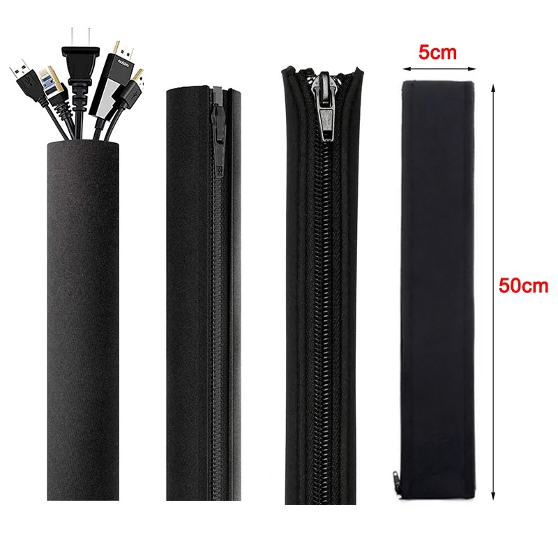 TV Computer Harness Line Manager Cover Reusable Flexible Nylon Hidden ...