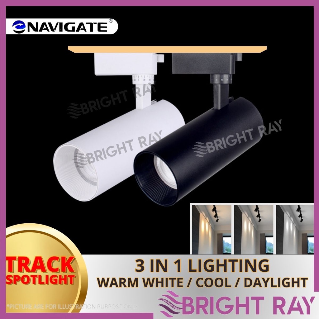 3 TONED NAVIGATE 30W LED Track Light Spotlight Lamp Ceiling Light Lampu ...