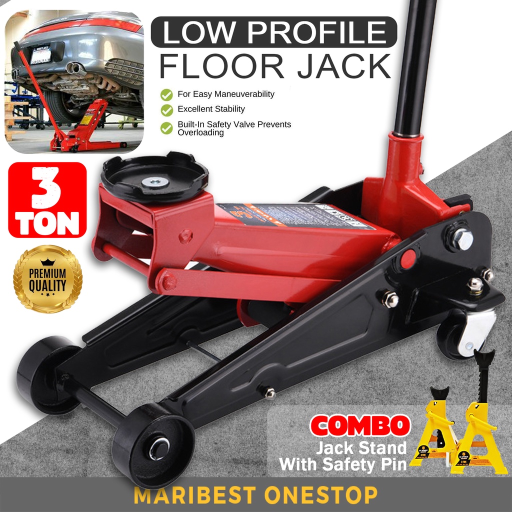 3 Ton Low Profile Floor Jack Hydraulic Jack Kereta Jek Jet Kereta Car