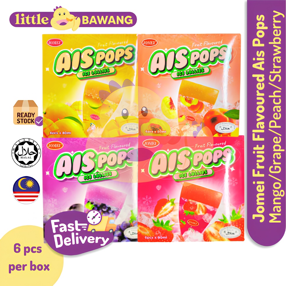 Jomei Ais Pops Fruit Juice Ice Lollies Fruit Flavoured 6pcs X 80ml Per