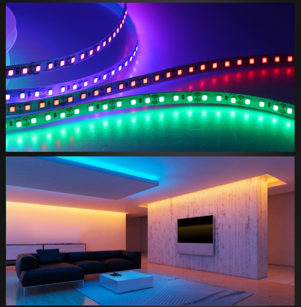 5M 10M LED Strip 12V 24V 120 LEDs/m High-Brightness White/Red/Green ...