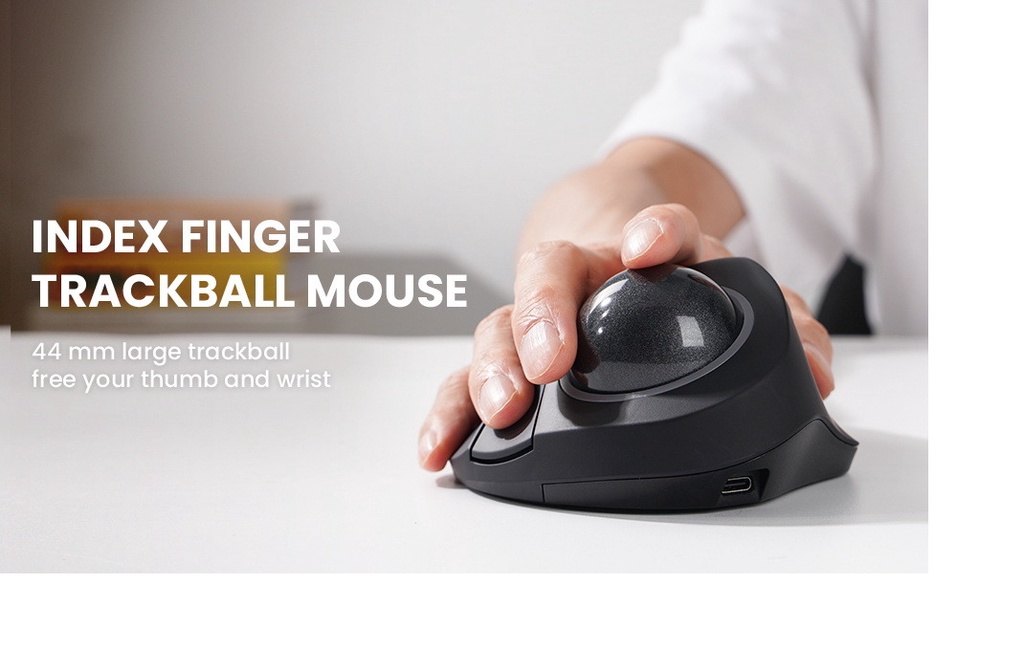 Mouse Trackball Wireless ProtoArc EM03 - Bluetooth, Ergonomico, RGB, Ricaricabile - Foto 12