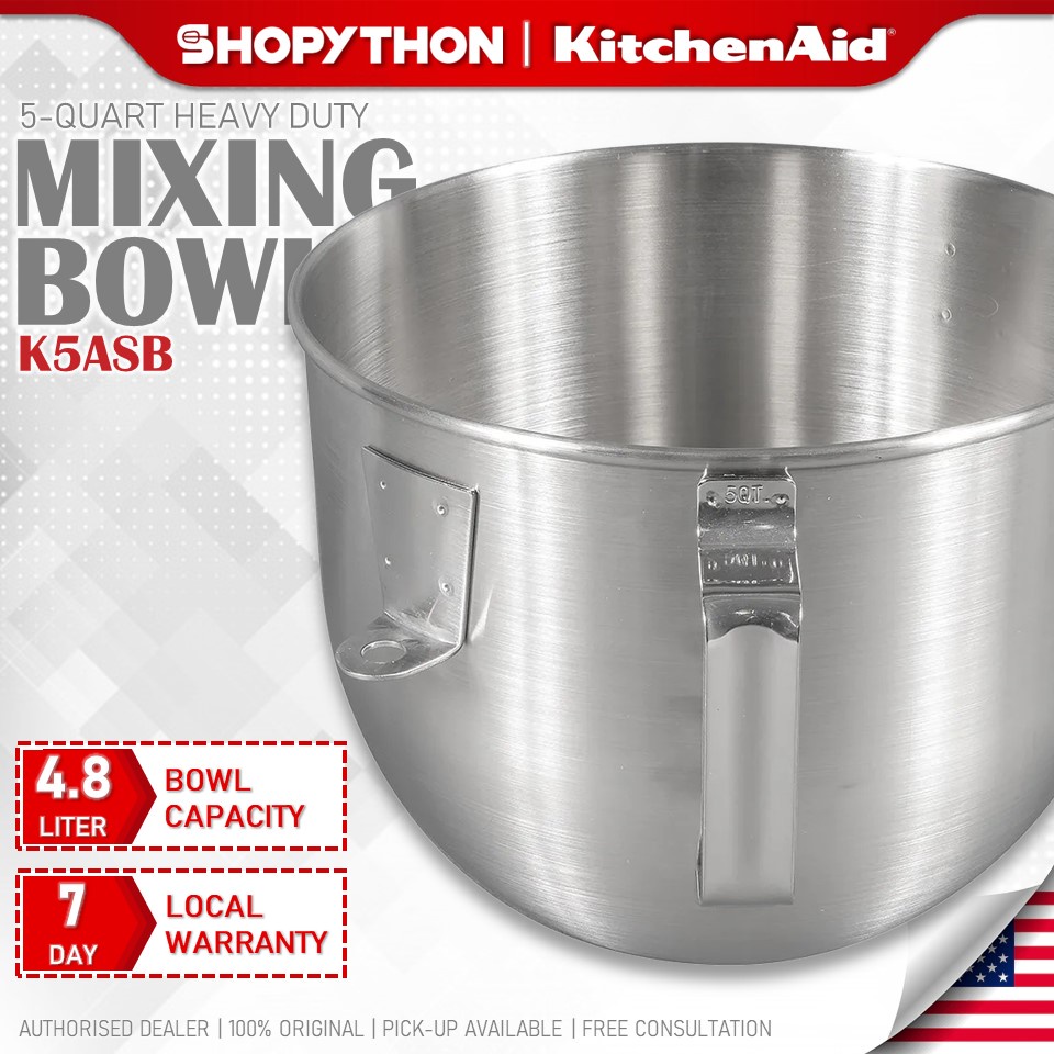 KITCHENAID 5Quart Stainless Steel Mixing Bowl K5ASB (4.8L) Heavy Duty Bowl Lift Stand Mixer