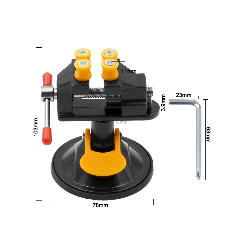 BREUAILY Portable Table Top Vice Clamp Aluminum Alloy Vise Clamp With 360 Degrees Swiveling And Suction Base Universal Table Bench Vise For DIY