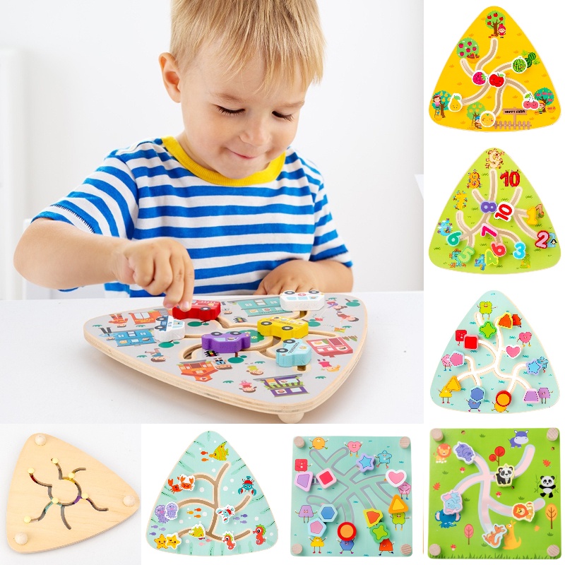 Track Wood Educational Maze Toy For Developing Logical Thinking And 1-3 ...