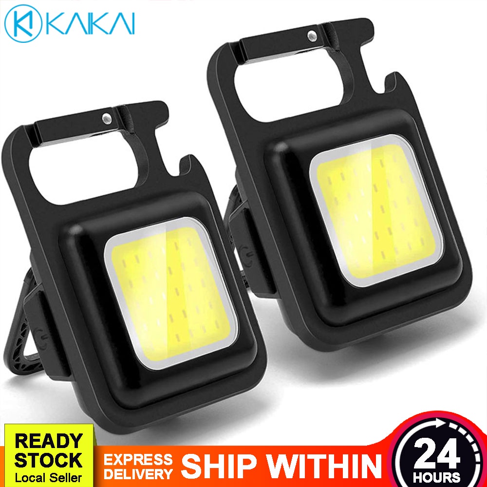 🔥 POCKET SIZE 🔥 Mini Keychain COB Flashlight Hangable Torch Light ...