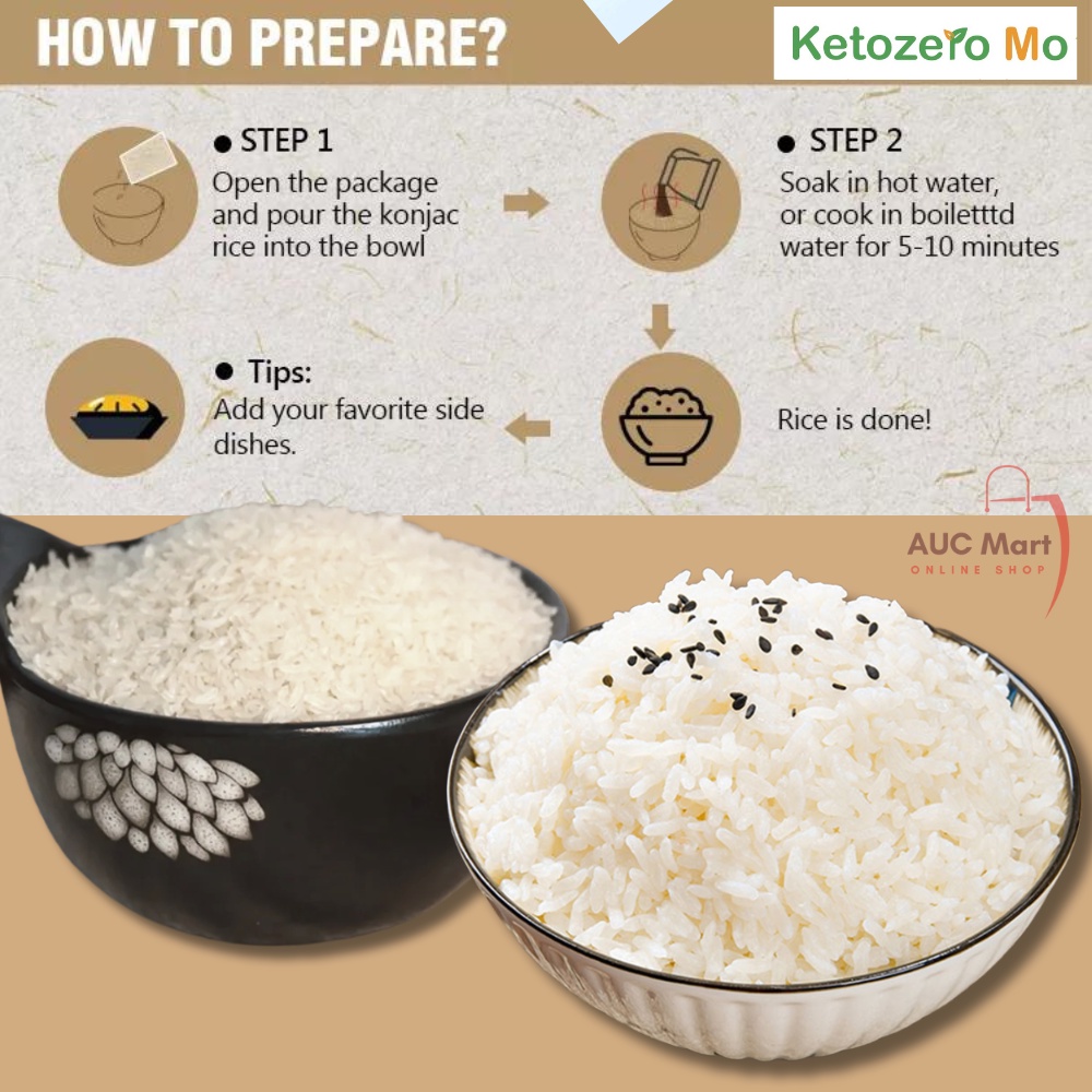 Ketozero Mo Konjac Dry Rice Low Carb Zero Fat Instant Shirataki Healthy ...