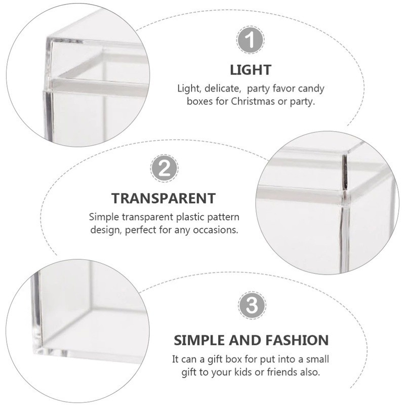 Mini Transparent Acrylic Boxes With Cover Plastic Organizer Small Gift ...