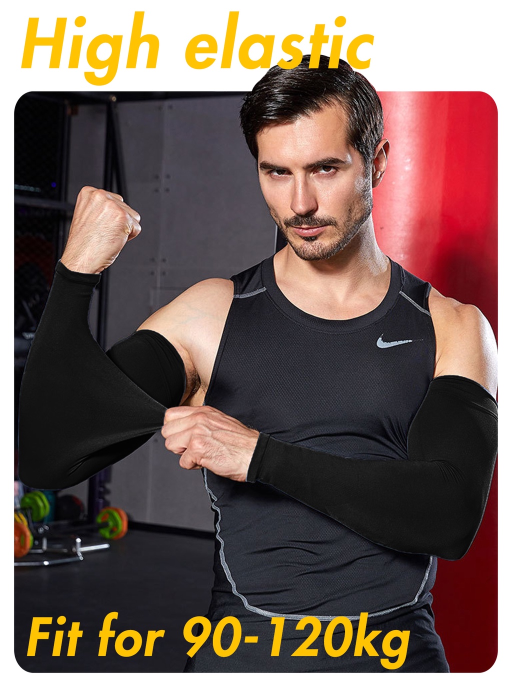 Musion Elastic Arm Sleeve Plus Size Sun Protection Handsock Extended ...