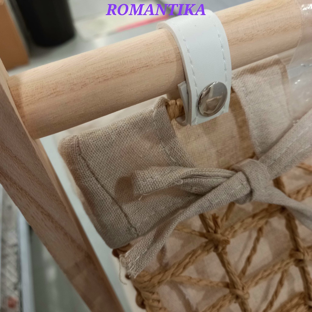 Romantika 2tier 3tier NATURAL WOVEN RACK iron storage basket organizer ...