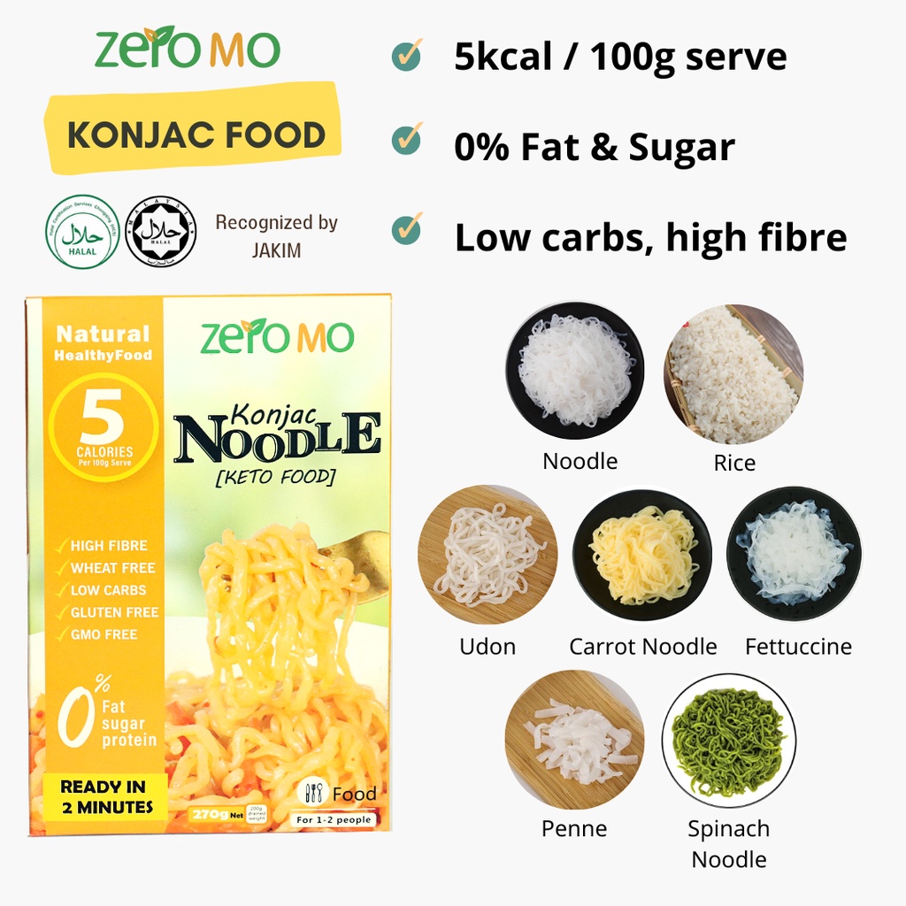 Zero Mo Konjac Noodle Rice Halal Shirataki Noodle Konjac Keto Diet