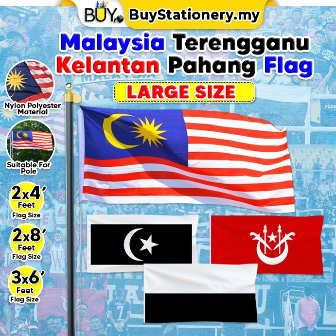2x4/2x8/3x6 Bendera Malaysia Merdeka Jalur Gemilang Flag Nylon