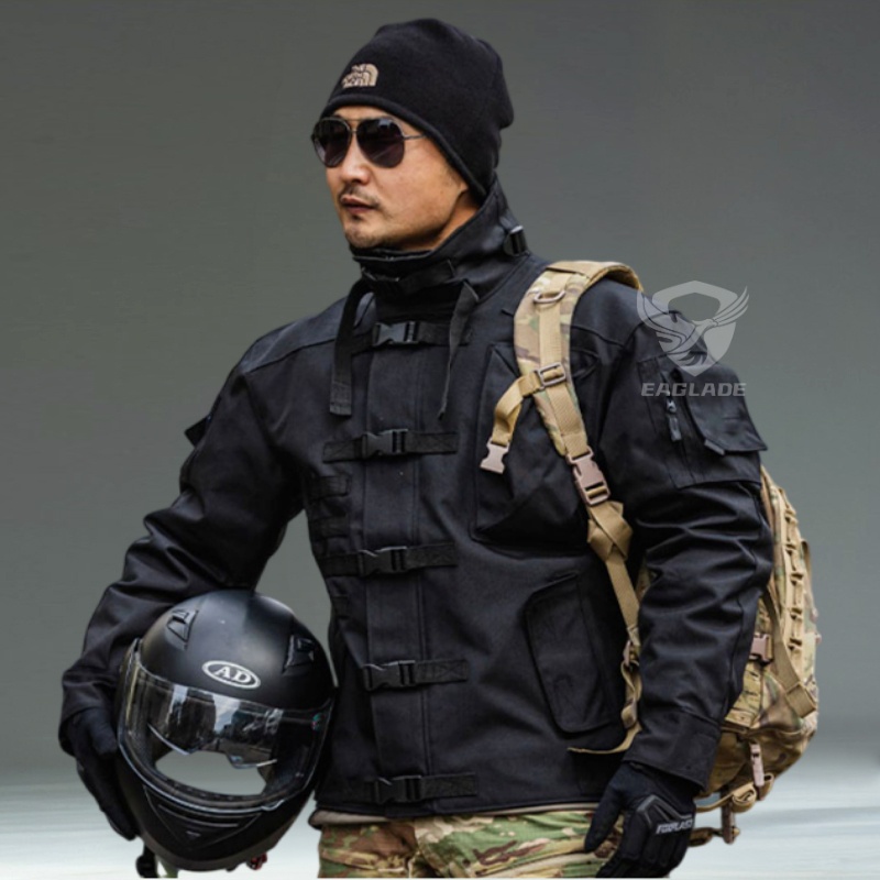 Eaglade Tactical Motorcycle Jacket in Black Waterproof Shopee Malaysia