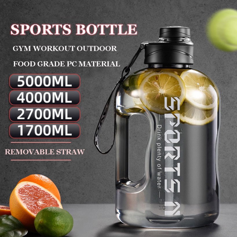 1.7L/2.7L/4L/ 5L Large Capacity Sports Water Bottle for Gym Outdoor ...