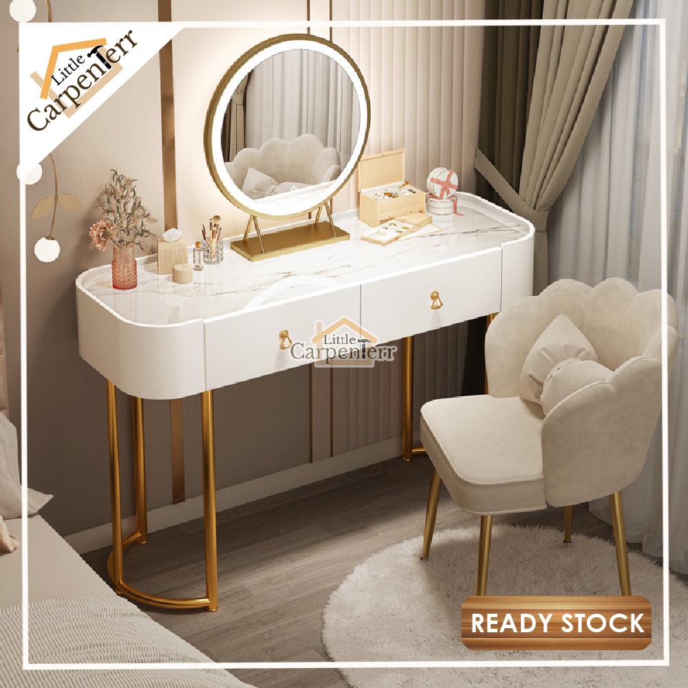 Little Carpenterr Wooden Bedside Table Dressing Table With Drawers Meja ...