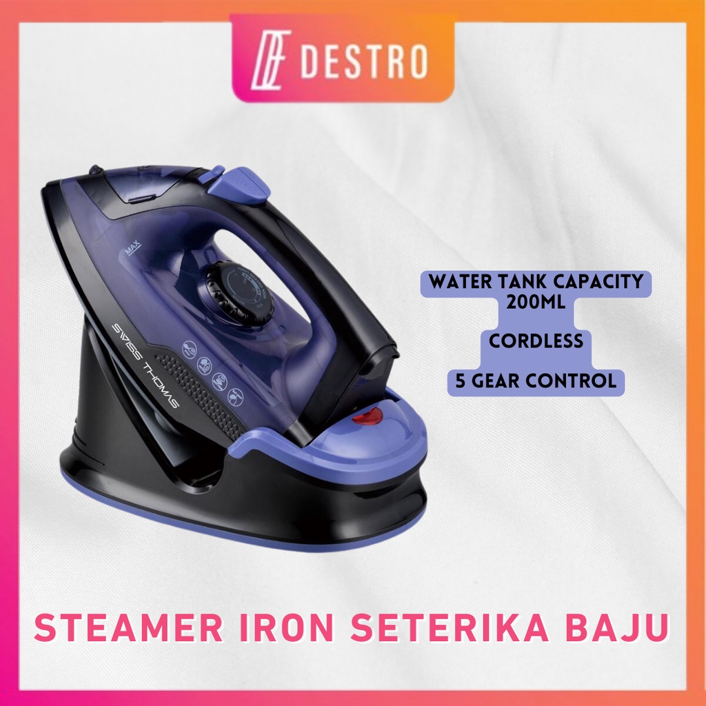 Destro Cordless Iron Steamer with Self Cleaning Descale Ceramic