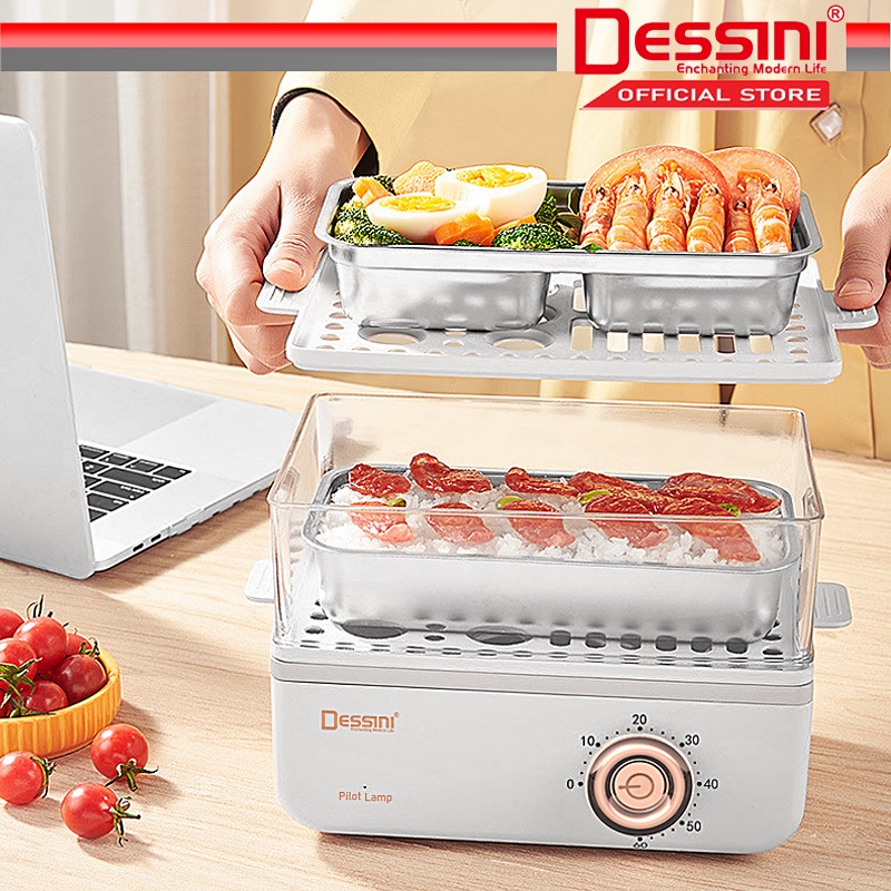 Dessini Italy Non-Stick Stainless Steel Electric Rice Cooker (3L ...
