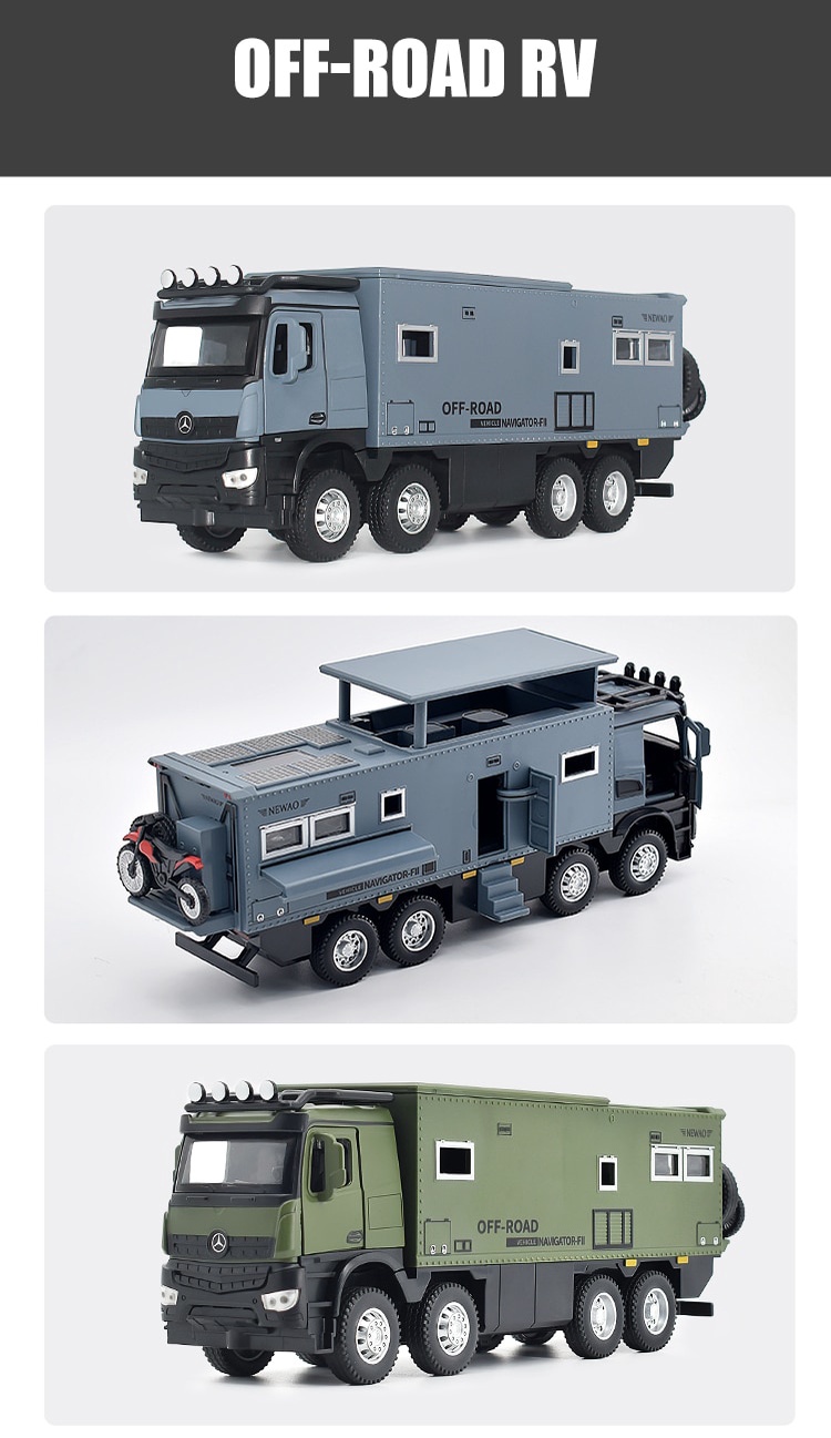 1:24 NOMADISMs Arocs Unimog Alloy Motorhome Touring Car Model Diecast ...