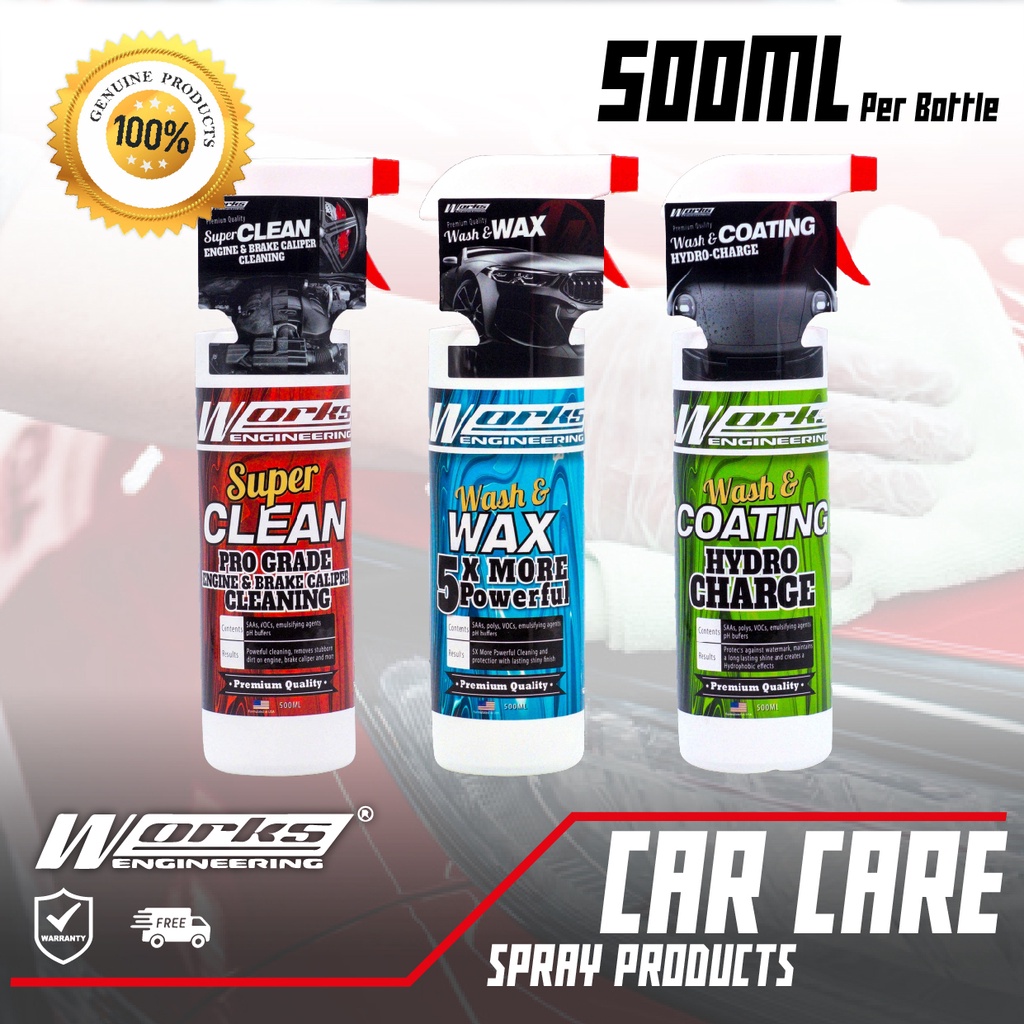 Works Engineering Car Care Detailing Wash & Wax Coating Super Clean