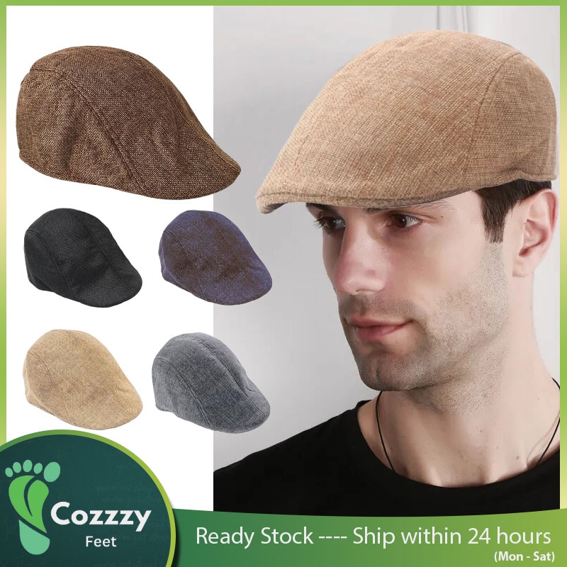 thumbnail image 2 of Genuine Lambskin Leather Beret Flat Cap - Adjustable Newsboy Driving Hat For Men & Women | 56-60cm Size 2 of 14