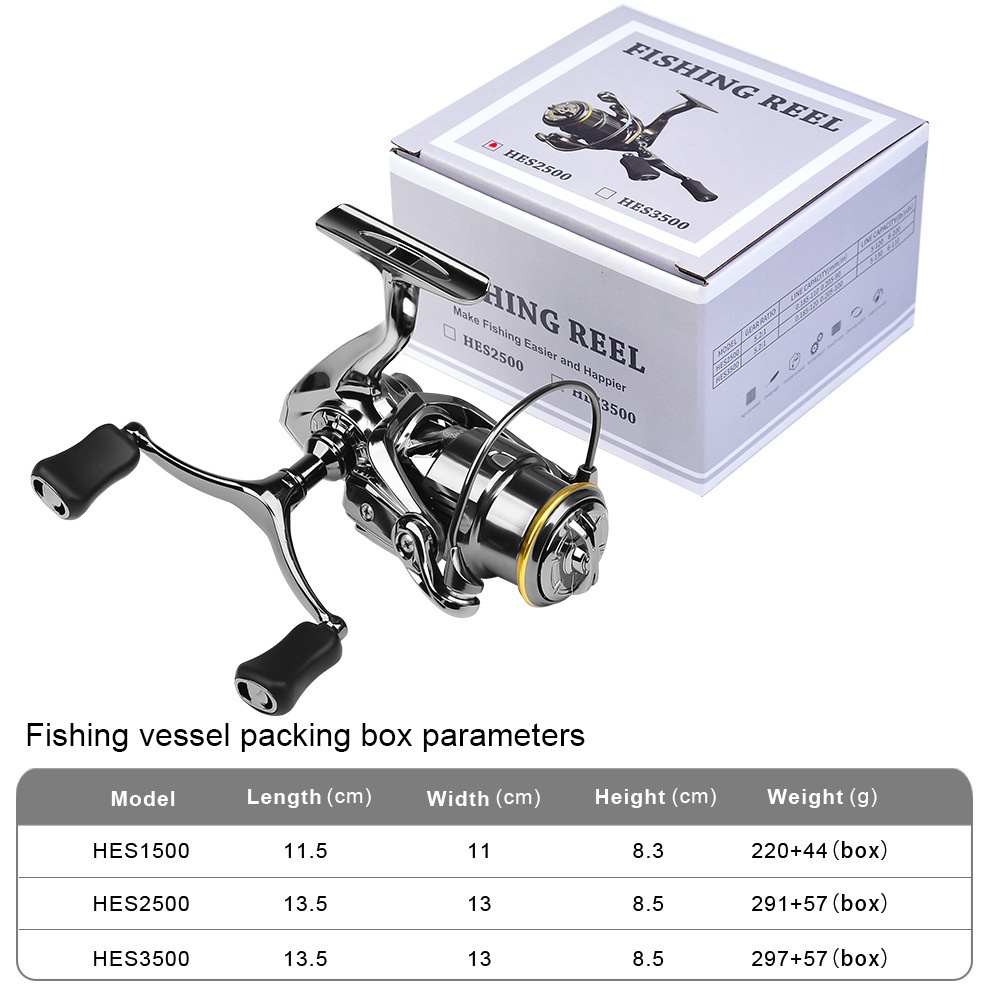 PROBEROS Reel Spinning Double Handle 5.2:1 High Speed Ultralight Fishing  Reel 1500 Rubber Grip 7KG Max Drag Shallow Spool 2500 3500 Series Mesin  Pancing