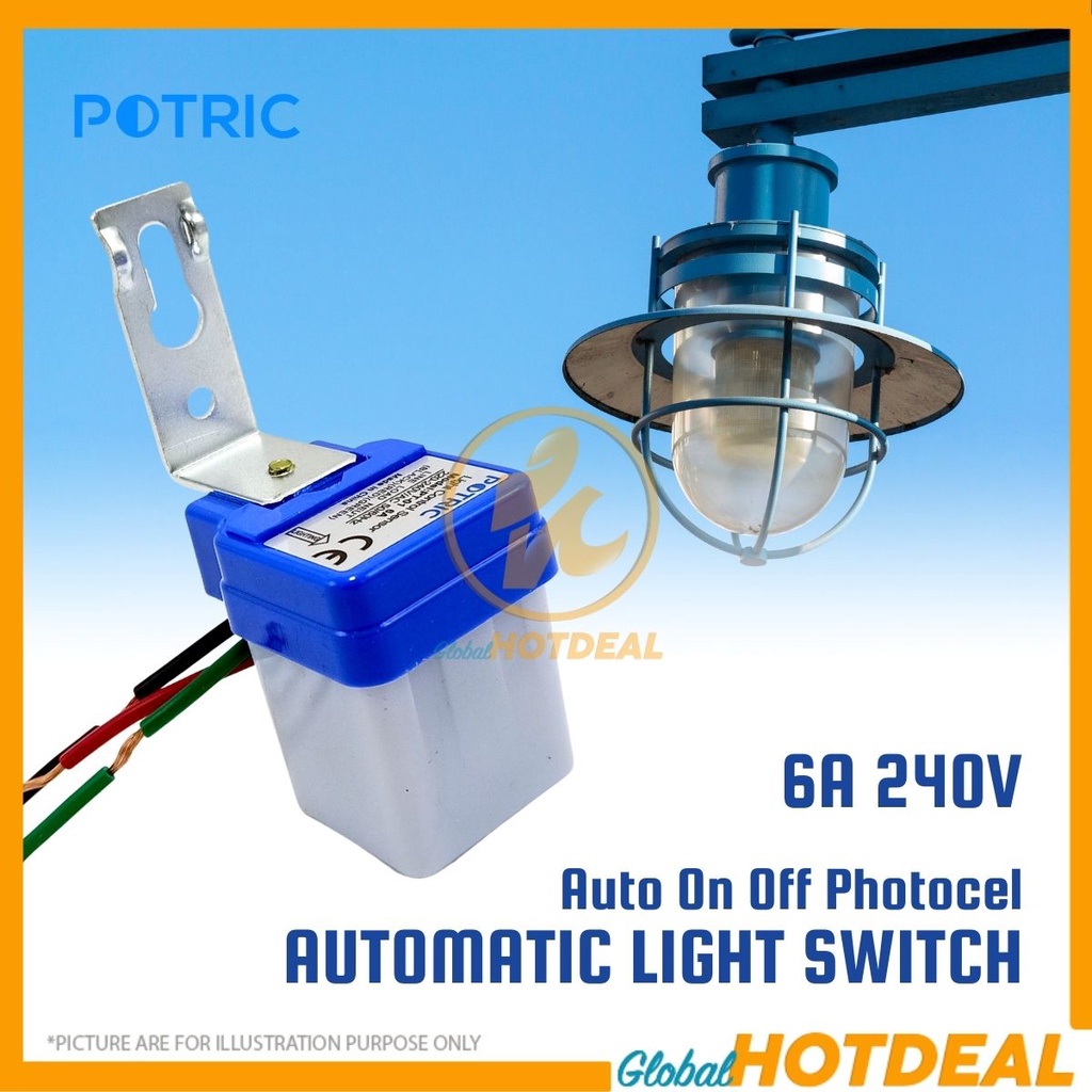 Auto On Off Photocell 6A Automatic Light Switch Photoswitch Kawalan